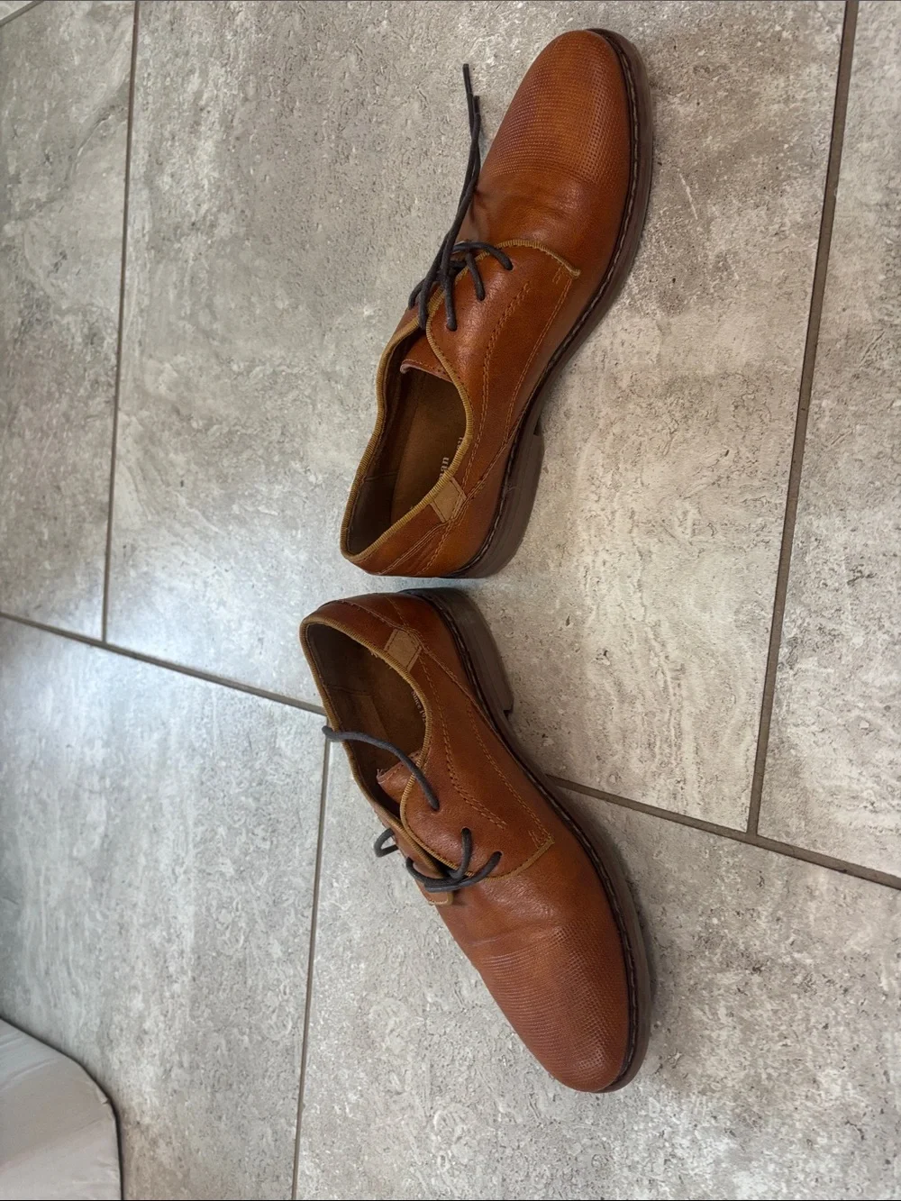 Brown oxford style lace up shoes